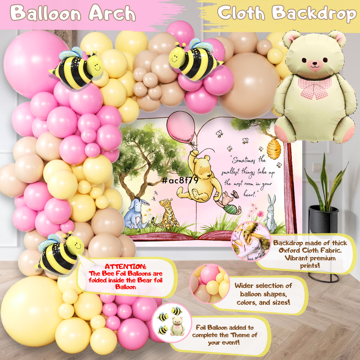 Pink Winnie Baby Shower Decorations Kit