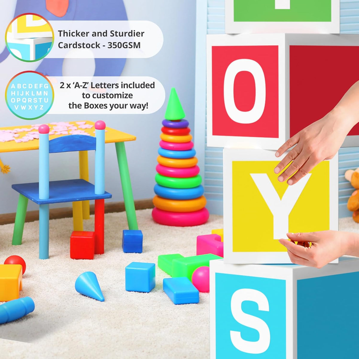 Colorful Birthday Party Decorations Boxes.