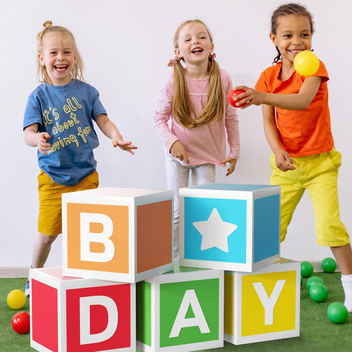 Colorful Birthday Party Decorations Boxes.
