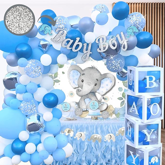 165 pc Baby Shower Decorations for Girl, Birthday Girl, Balloon Garland  Arch, Banner and Balloons Boxes, Elephant Baby Shower and Birthday  Decorations
