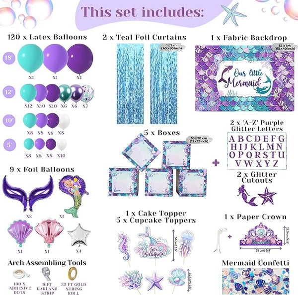 Little Mermaid Birthday Decorations Kit