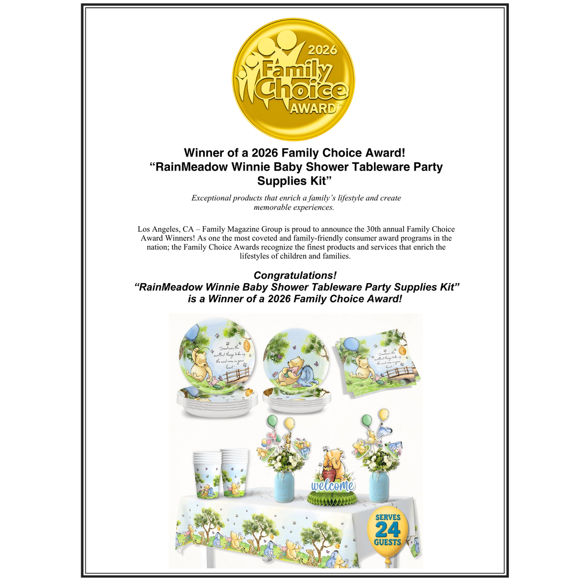 Winnie the Pooh Baby Shower Decorations Set