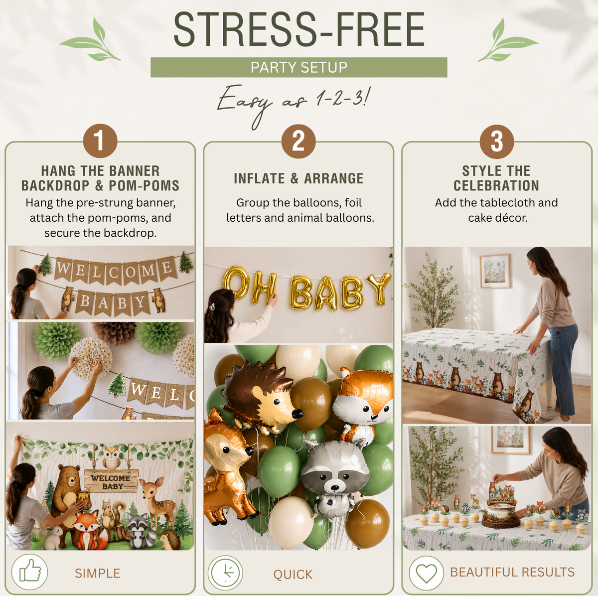 Woodland Animal Baby Shower Decorations