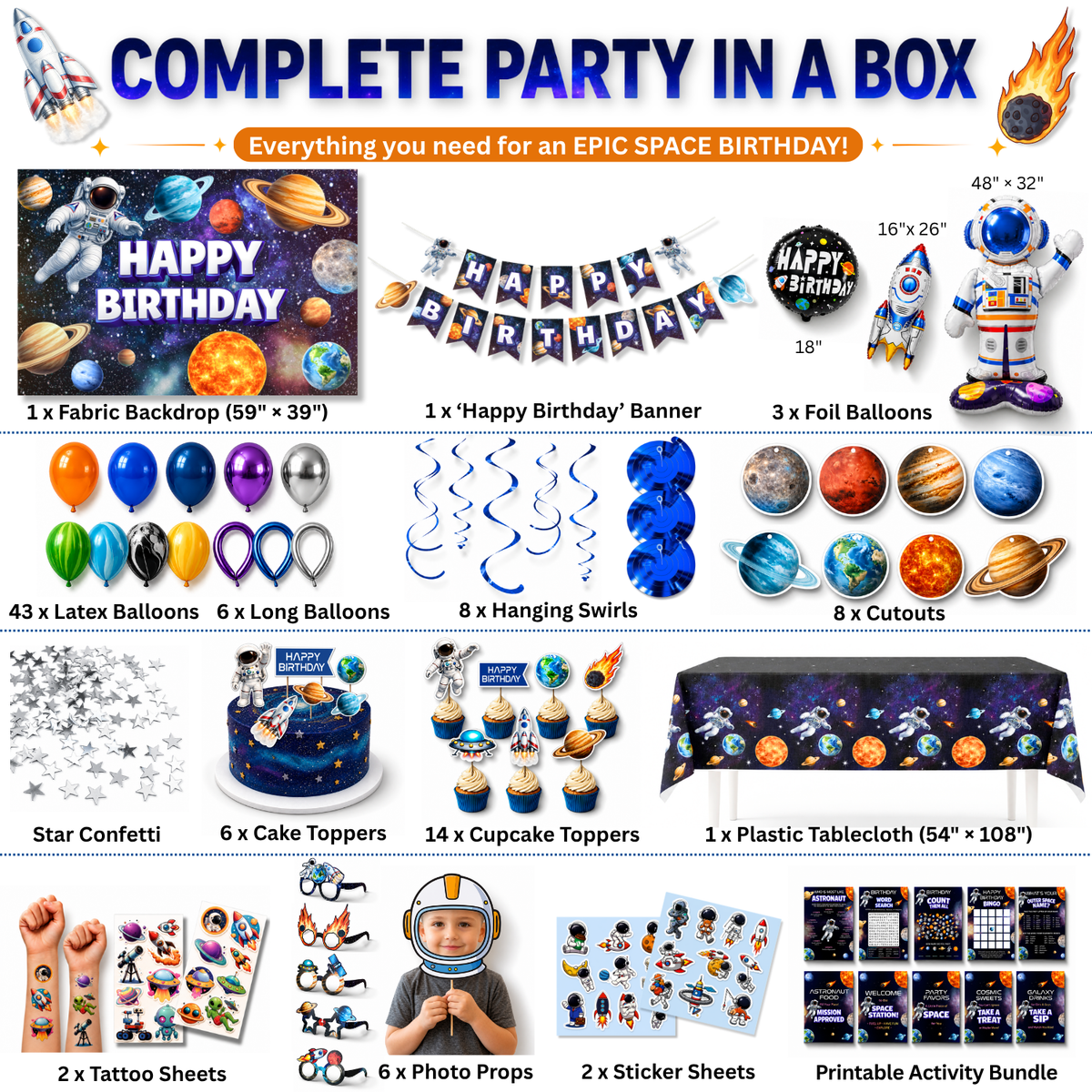 Space Birthday Decorations, Outer Space Party Decorations