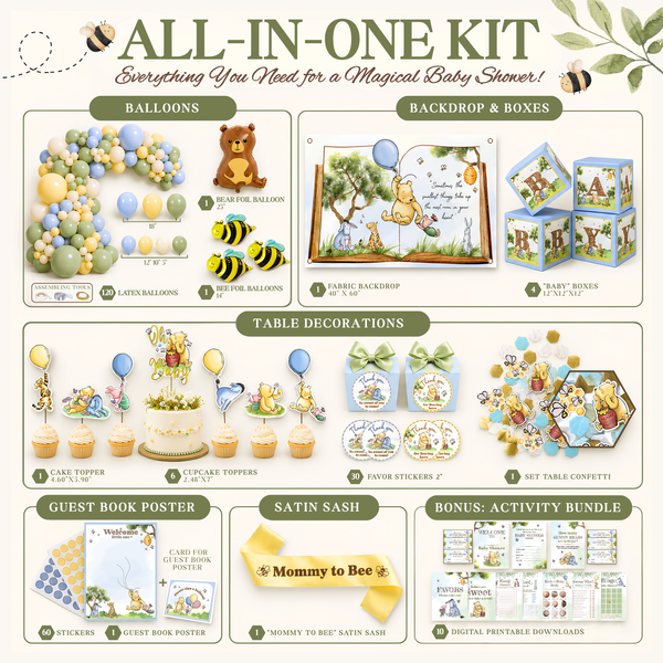 Winnie the Pooh Baby Shower Decorations Kit