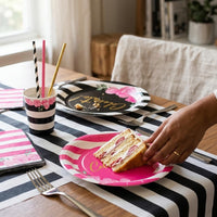 Hot Pink Party Decorations Disposable Tableware Set Serves 24