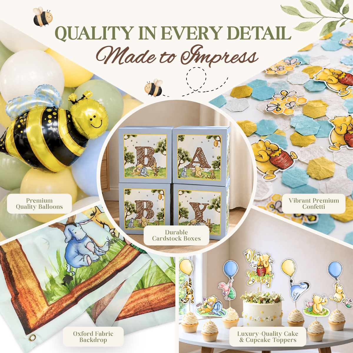 Winnie the Pooh Baby Shower Decorations Kit