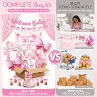 Pink Bow Baby Shower Decorations, Coquette Set for Girls