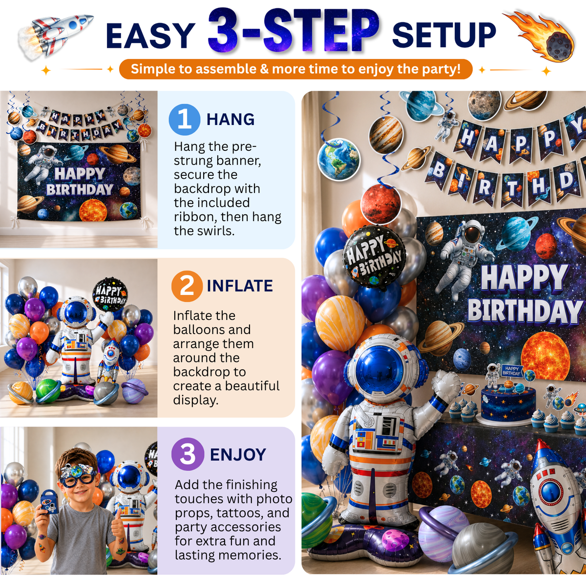 Space Birthday Decorations, Outer Space Party Decorations