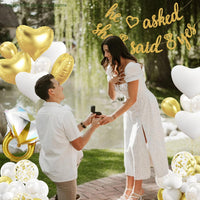 248 Pc Engagement Party Decorations , Gold and White Bridal Decorations.