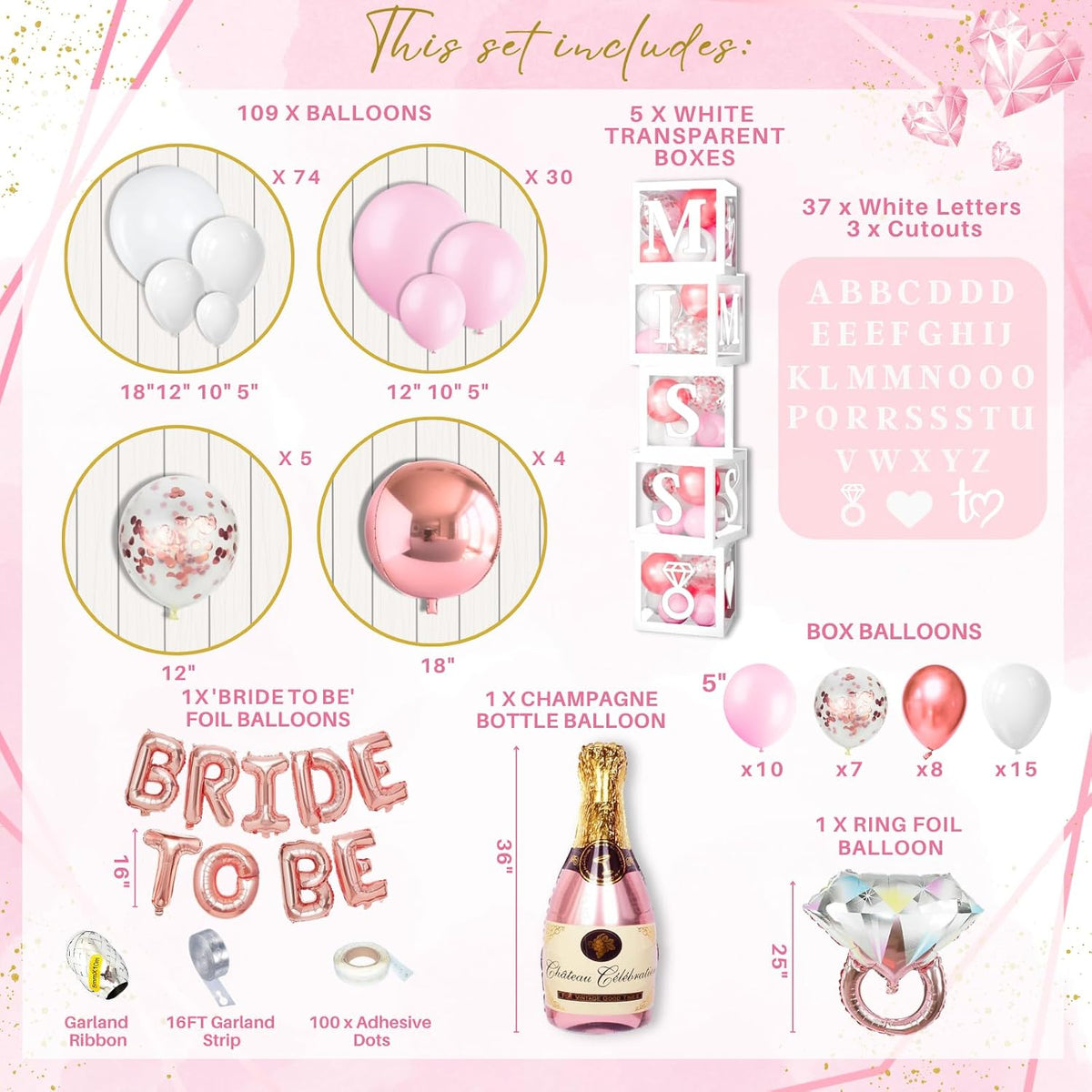 Rose Gold Bridal Shower Decorations