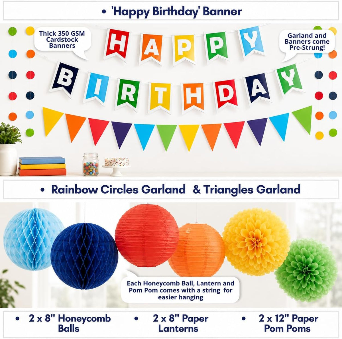 486 PC Colorful Birthday Party Decorations