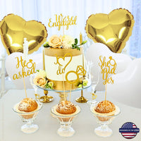 248 Pc Engagement Party Decorations , Gold and White Bridal Decorations.