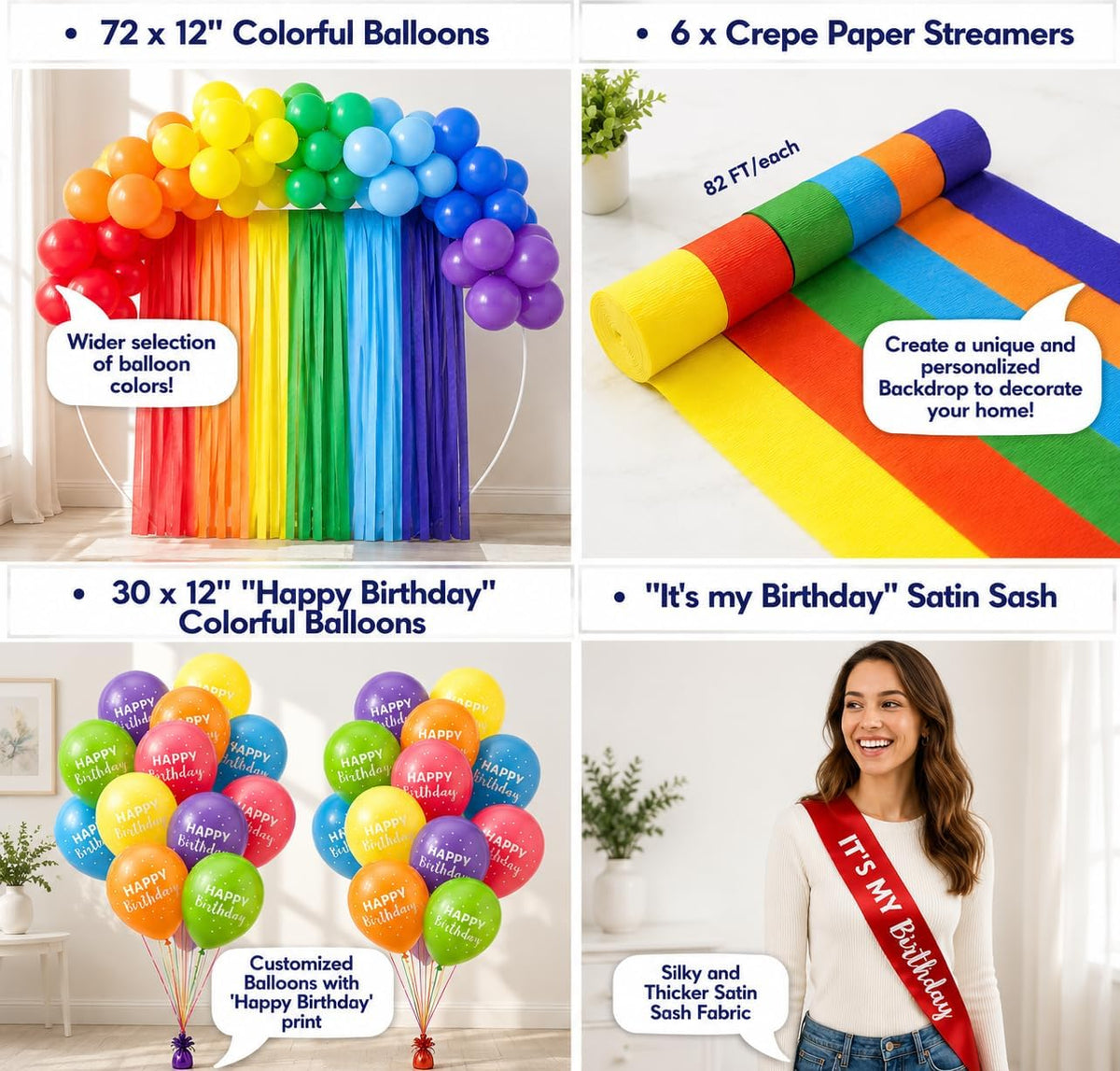 486 PC Colorful Birthday Party Decorations