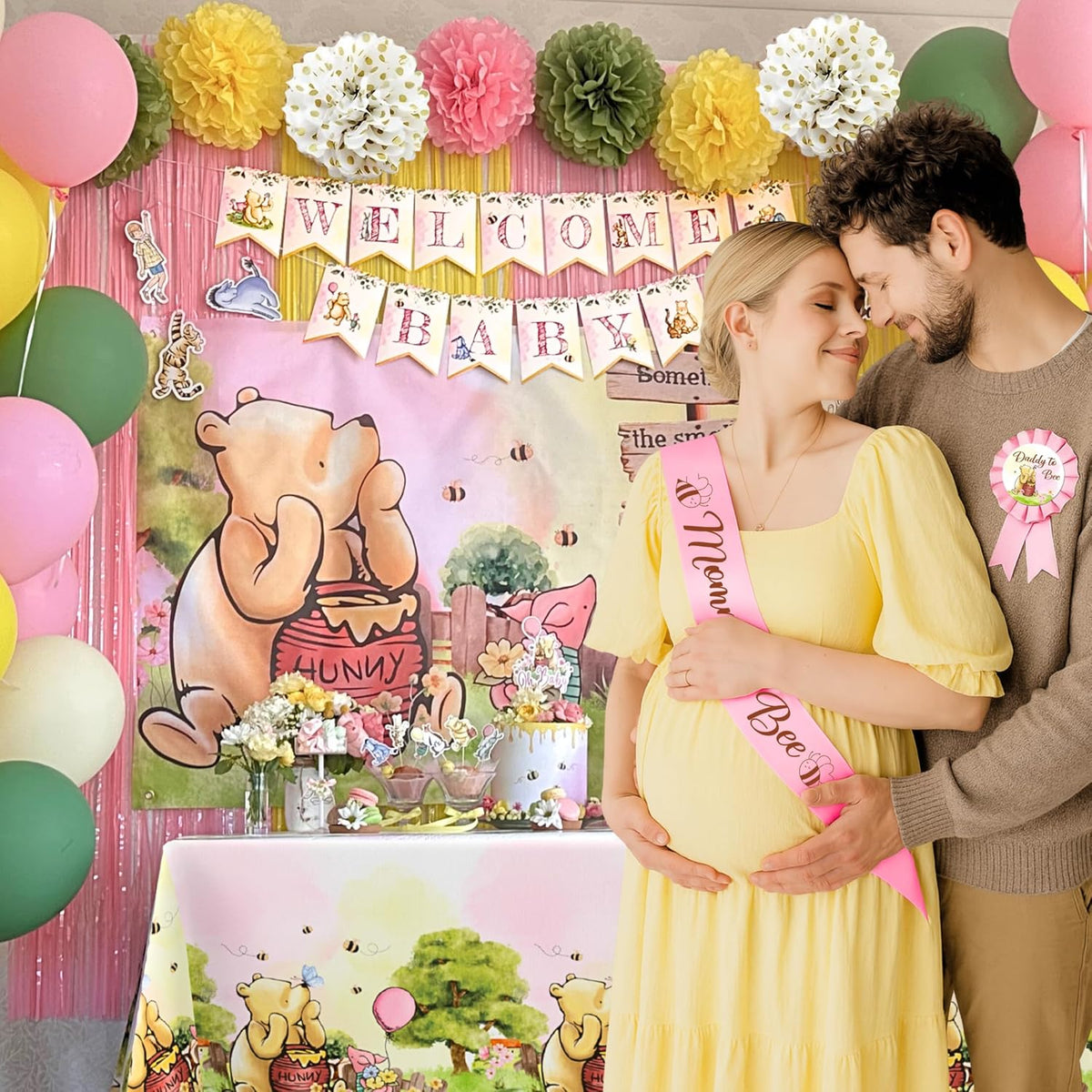 Pink Winnie Baby Shower Decorations