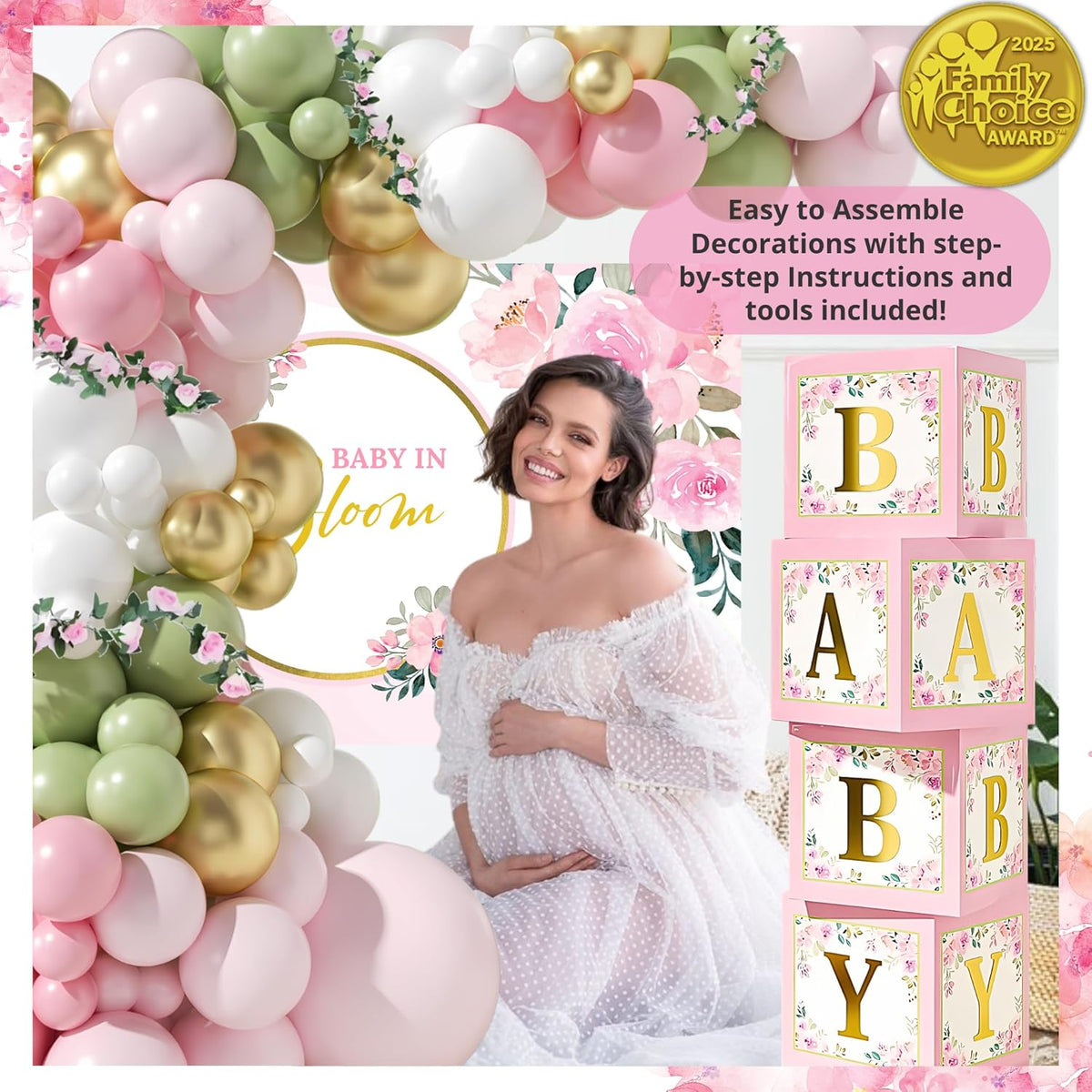 338 PC Baby in Bloom Baby Shower Decorations for Girl.