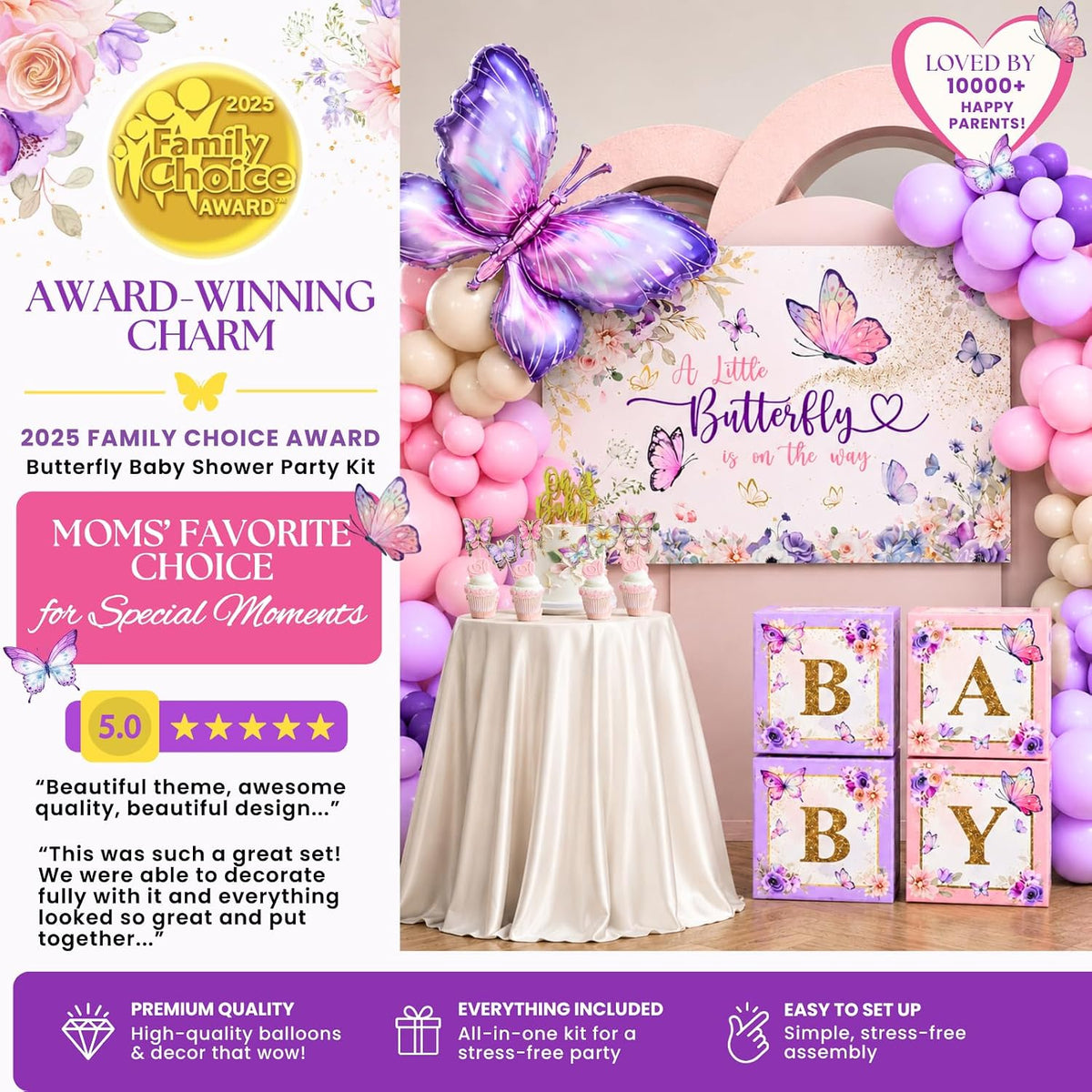 Butterfly Baby Shower Decorations for Girl