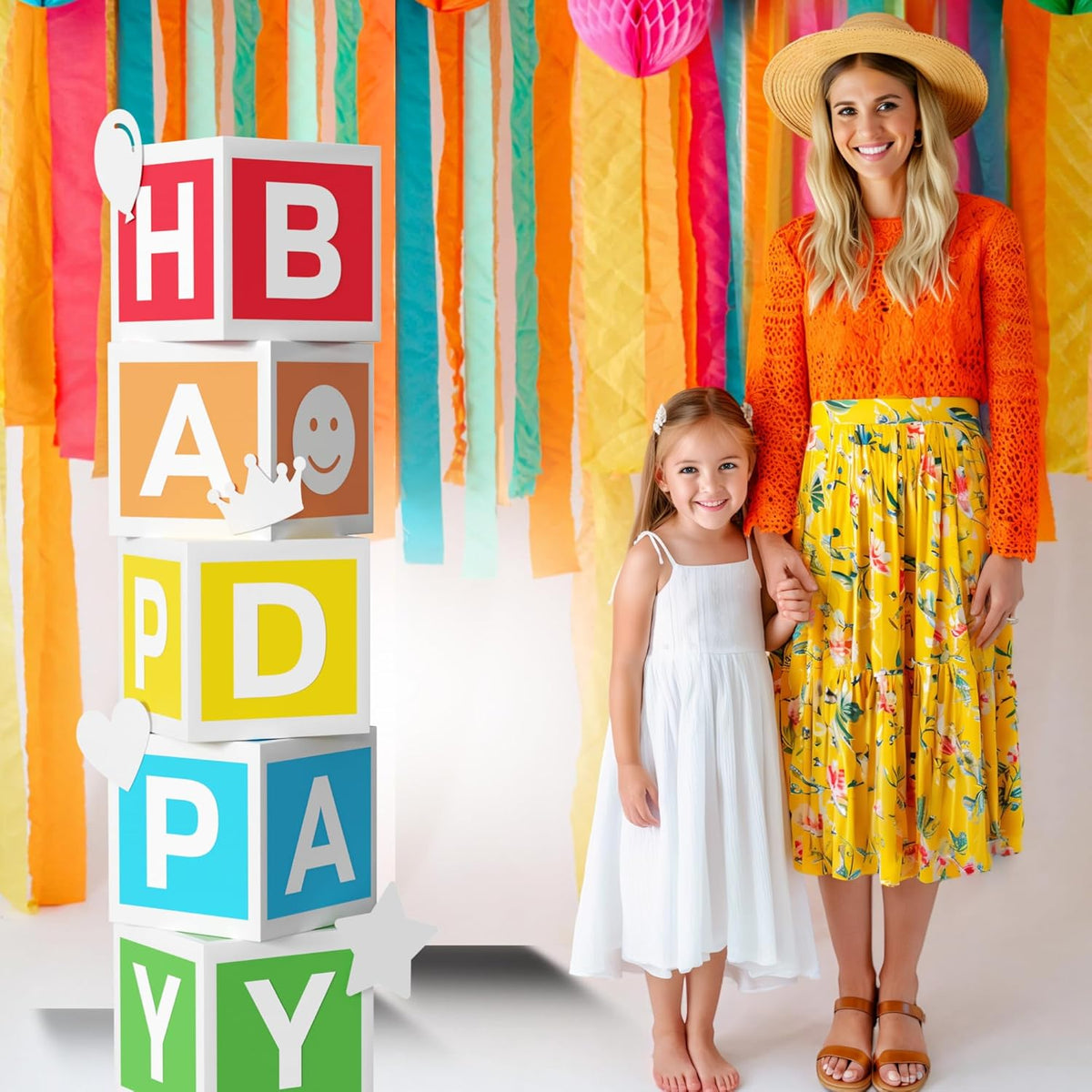 Colorful Birthday Party Decorations Boxes.