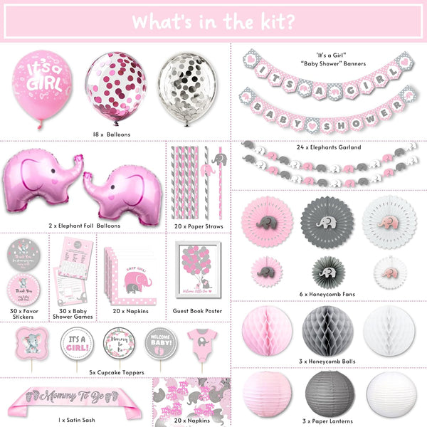 Girl Baby Shower Decorations | Elephant Theme