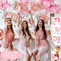 Rose Gold Bridal Shower Decorations 2 in 1 Set - Balloon Garland Arch and Boxes.