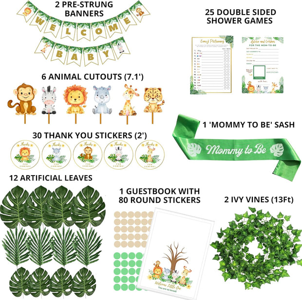 Premium Safari Baby Shower Decorations for Boy Jungle Theme Baby Shower Decor..