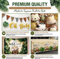Safari Baby Shower Decorations, Jungle Animal Party Set