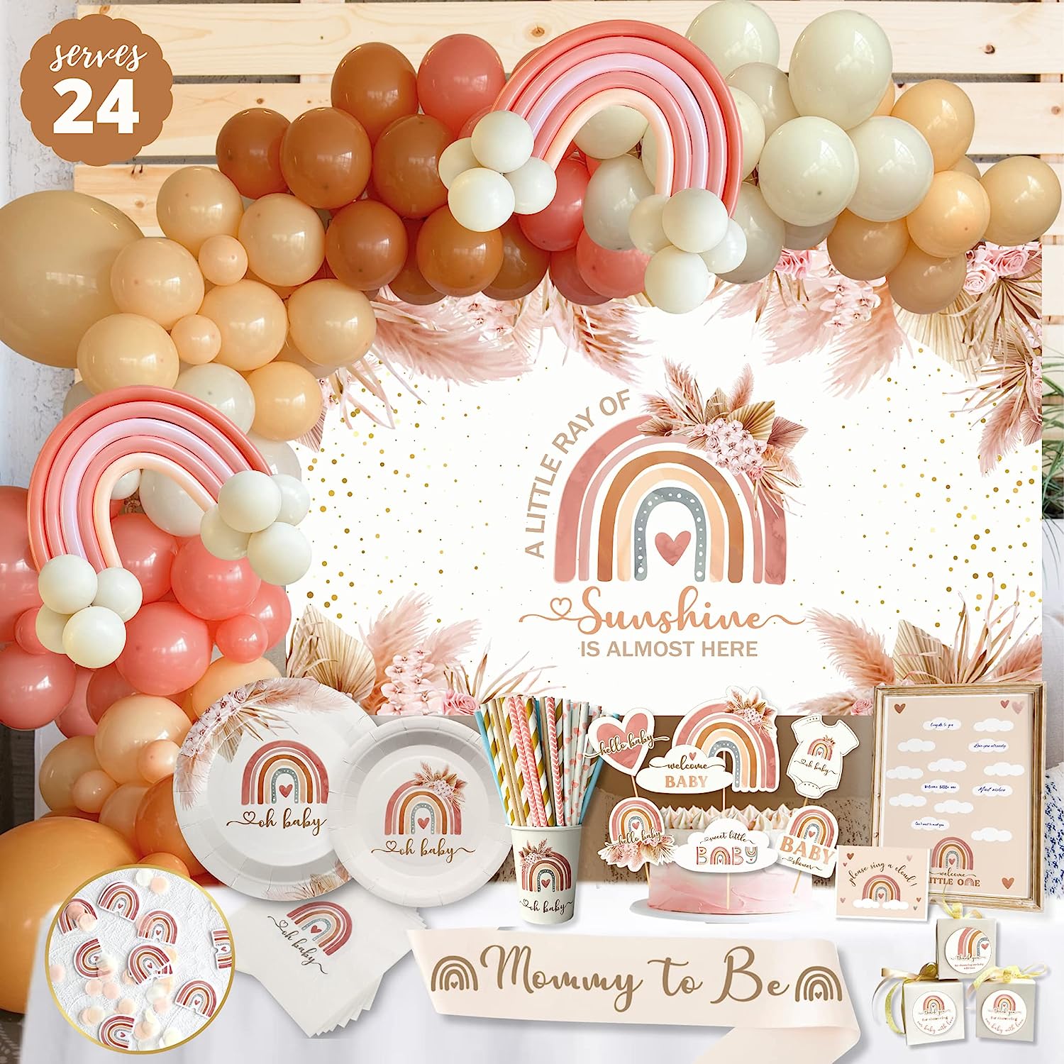 408 PC Boho Baby Shower Decorations for Girl. – Rain Meadow