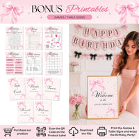 Pink Bow Birthday Decorations