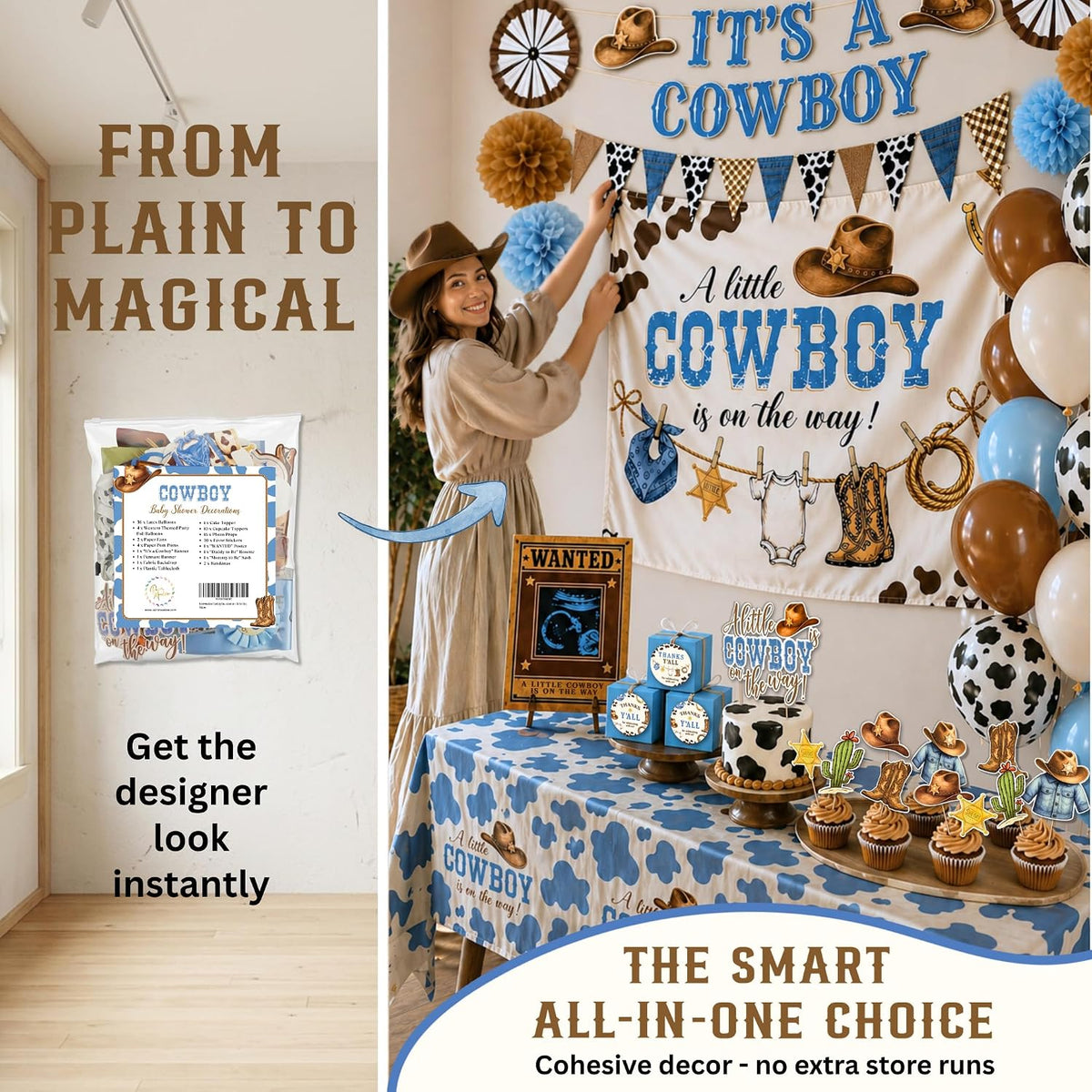 Cowboy Baby Shower Decorations for Boy