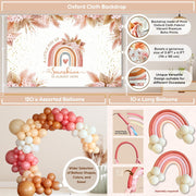 408 PC Boho Baby Shower Decorations for Girl.