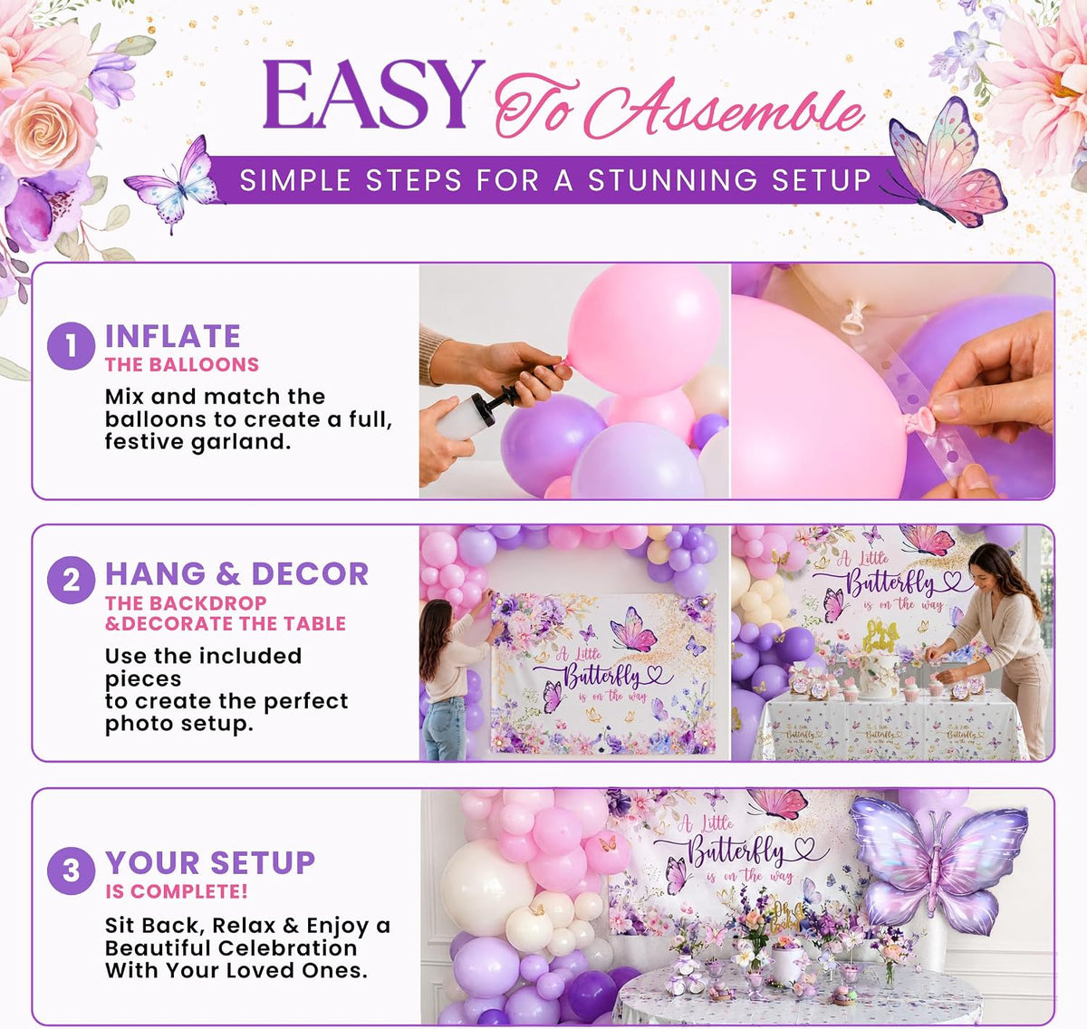 Butterfly Baby Shower Decorations for Girl