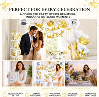 Engagement Party Decorations , Gold and White Bridal Decorations