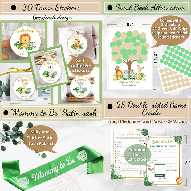 Premium Safari Baby Shower Decorations for Boy Jungle Theme Baby Shower Decor..