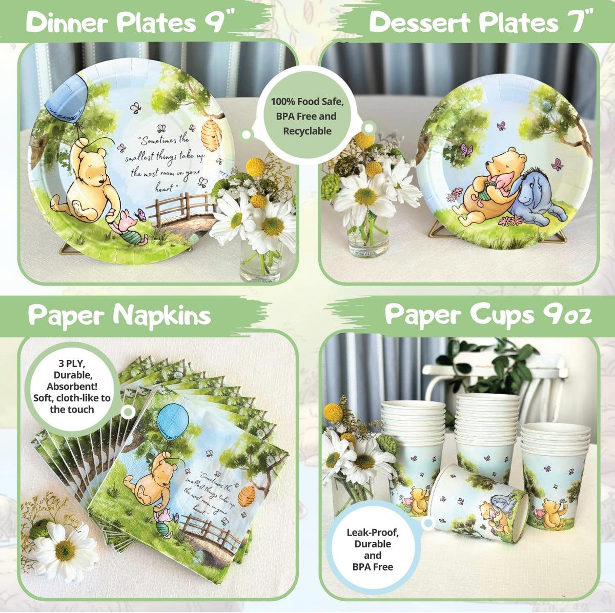 Winnie the Pooh Baby Shower Decorations Set