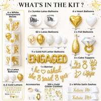 Engagement Party Decorations , Gold and White Bridal Decorations