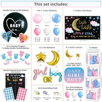 191 PC Premium Twinkle Twinkle Little Star Gender Reveal Decorations