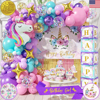 Unicorn Birthday Decorations for Girls Kit.