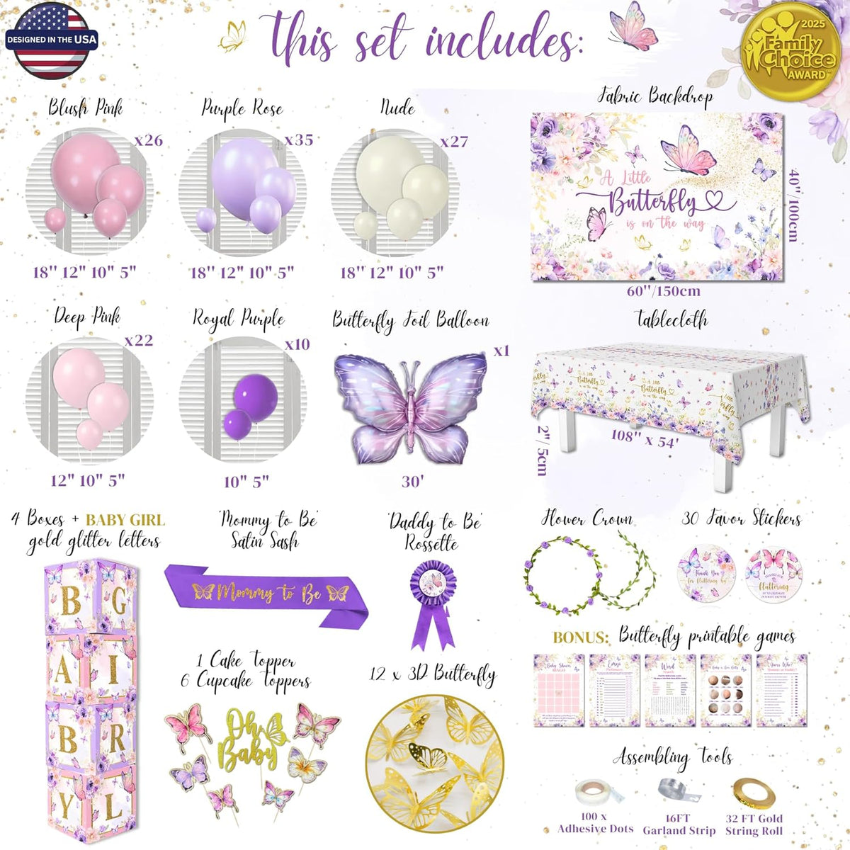 Butterfly Baby Shower Decorations for Girl