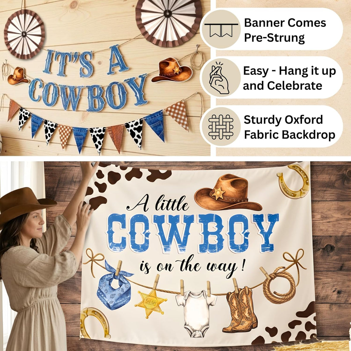 Cowboy Baby Shower Decorations for Boy