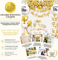 Engagement Party Decorations , Gold and White Bridal Decorations