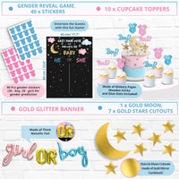 191 PC Premium Twinkle Twinkle Little Star Gender Reveal Decorations