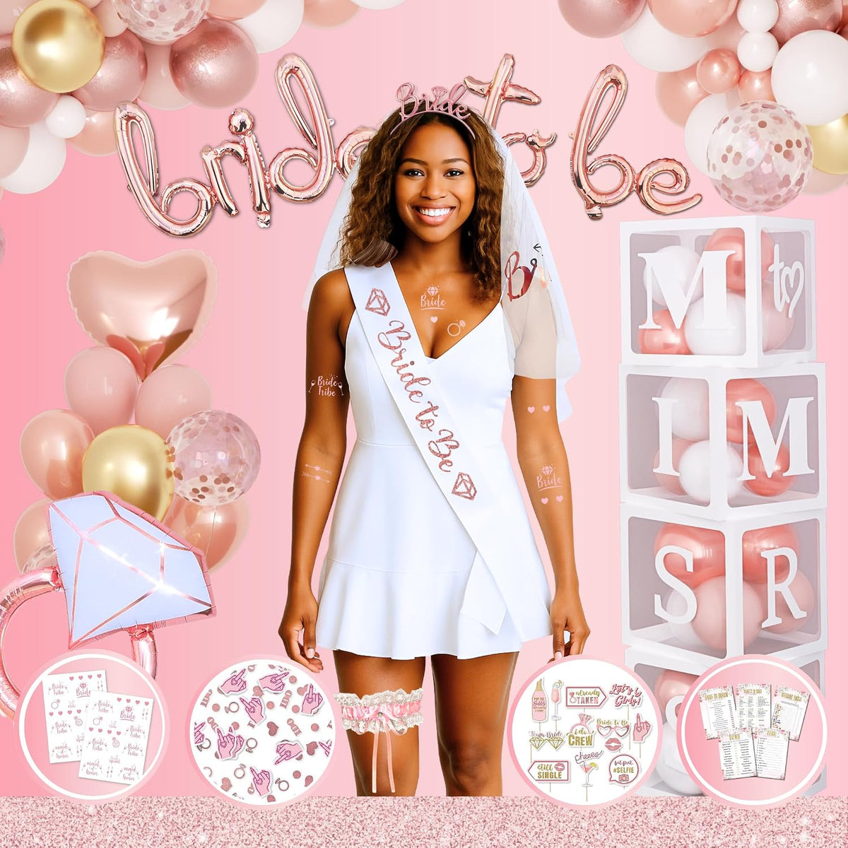 Premium Rose Gold Bridal Shower Decorations