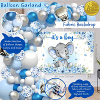 187 pc Premium Elephant Baby Shower Decorations for Boy