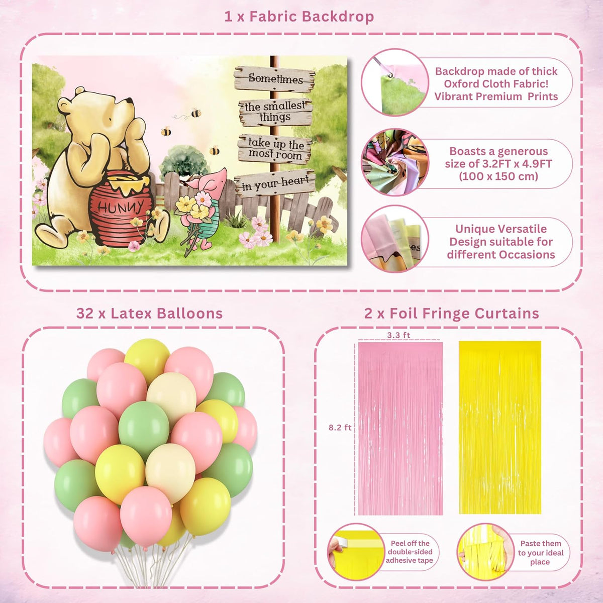 Pink Winnie Baby Shower Decorations