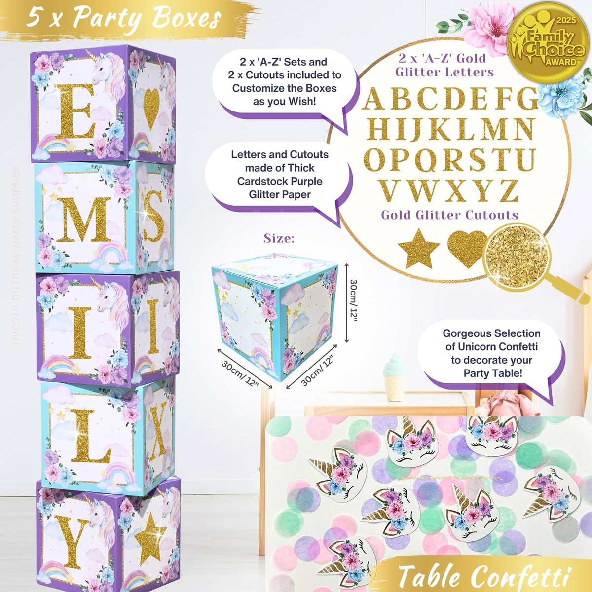 Unicorn Birthday Decorations for Girls Kit.