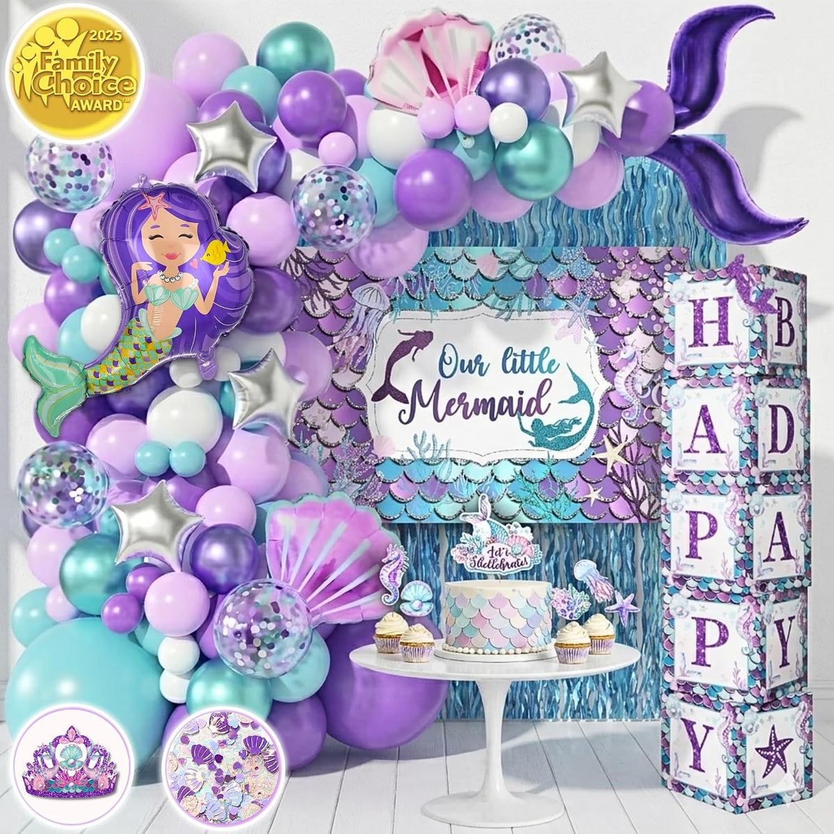 Little Mermaid Birthday Decorations Kit