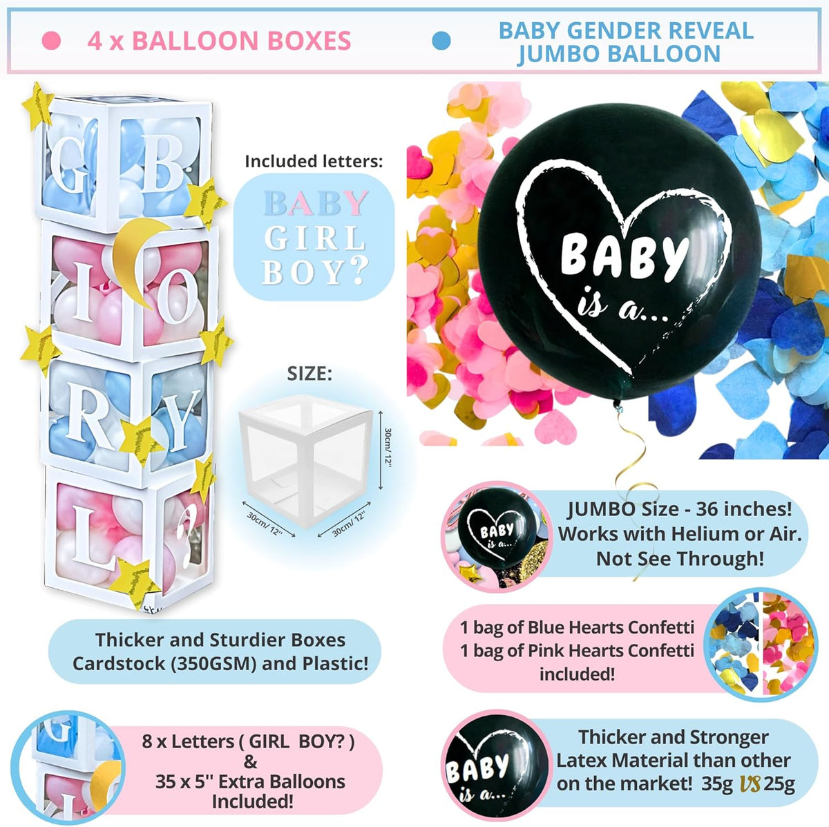 191 PC Premium Twinkle Twinkle Little Star Gender Reveal Decorations