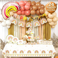 310 Pc Boho Birthday Decorations , Rainbow Party Decorations.