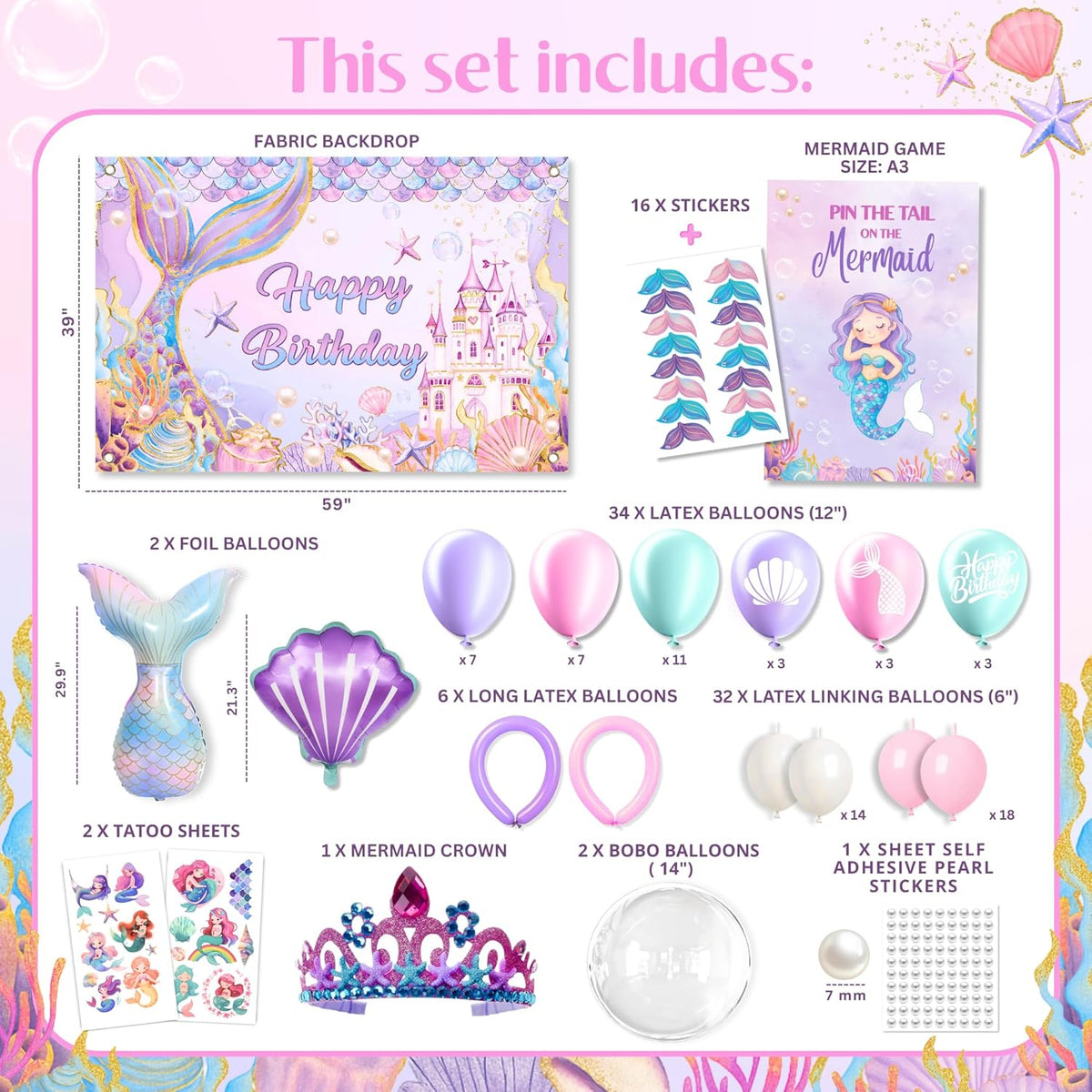 Mermaid Birthday Decorations for Girls