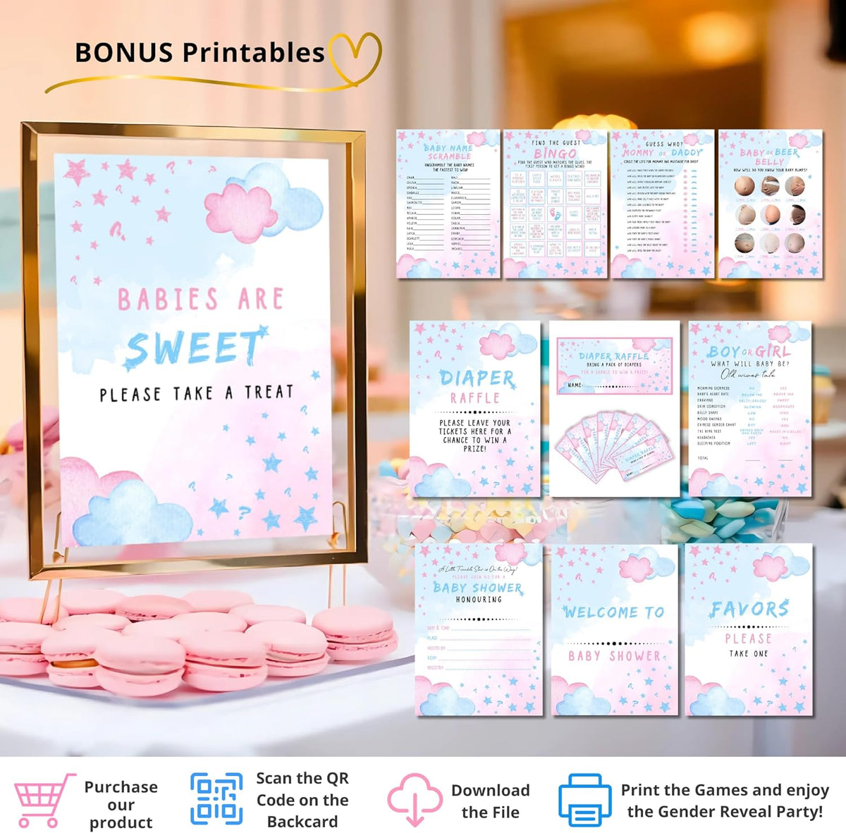 191 PC Premium Twinkle Twinkle Little Star Gender Reveal Decorations